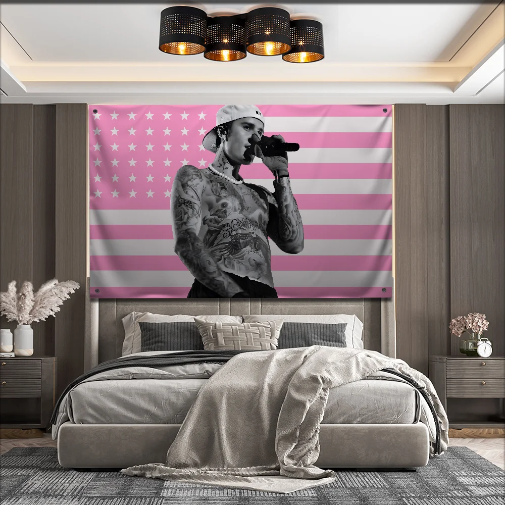 Singer USA J-Justin Bieber Flag For Garden Flags Party Living Room Home Balcony Wall Decor Banner Bedroom Tapestry Outdoor