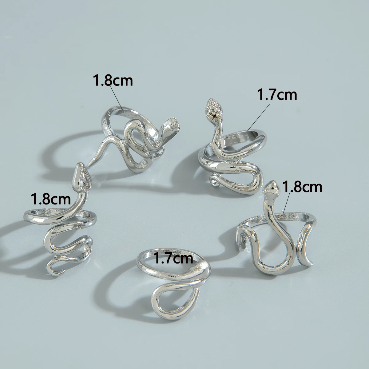 Tocona New Simple Snake Joint Ring Set Women Hiphop Geometry Animal Silver Color Alloy Metal Finger Rings Payty Jewerlry 26656