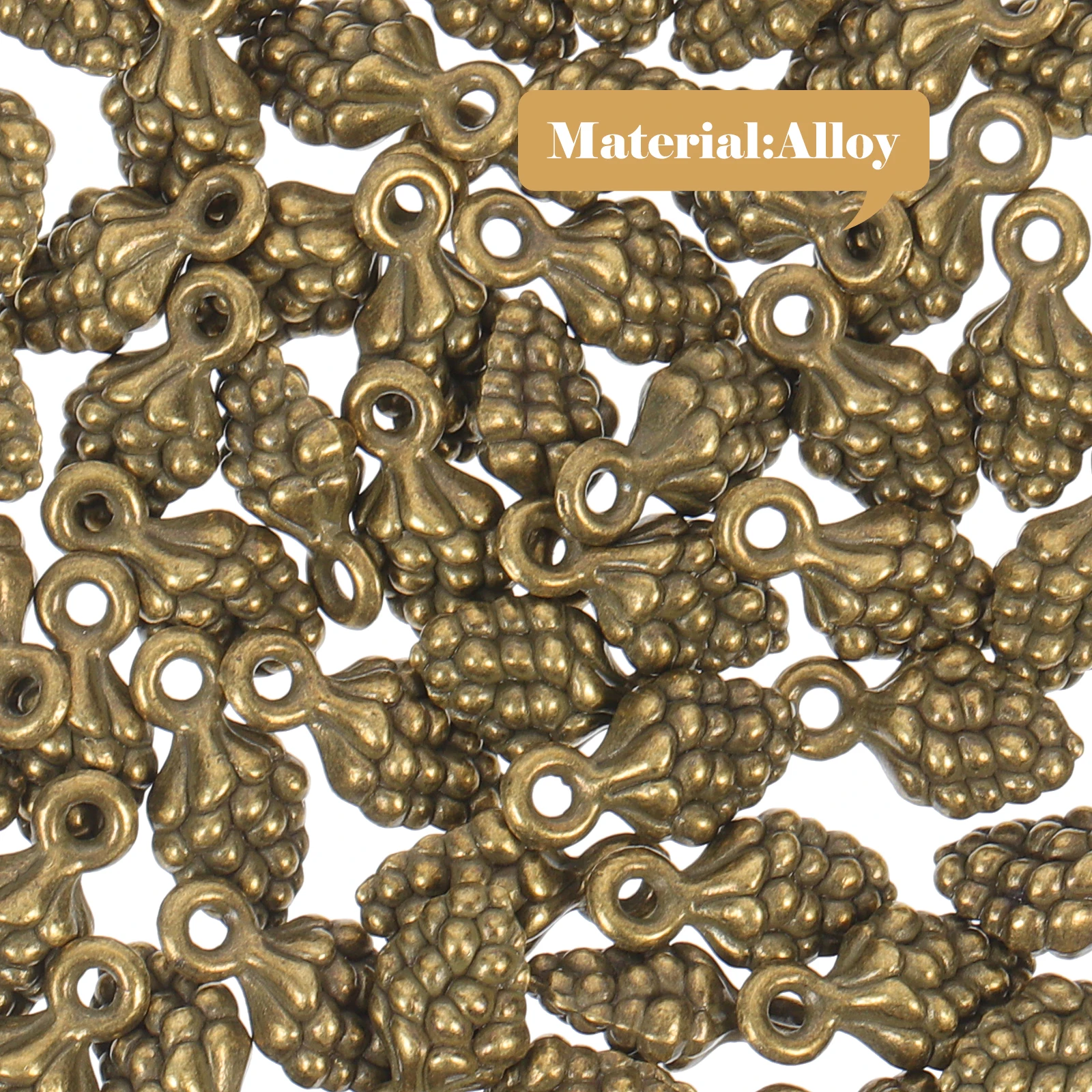 

100pcs Pine Cone Pendant Alloy Jewelry Charms Creative DIY 3D Modeling Earrings Necklace Decorative Accessories