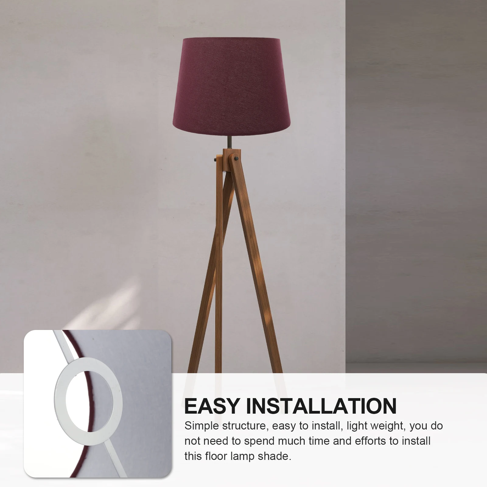 

Rustic Fabric Shade Replacement Decorative Floor Lampshade Bedroom Light Cover Durable Metal Structure Soften Lights Easy
