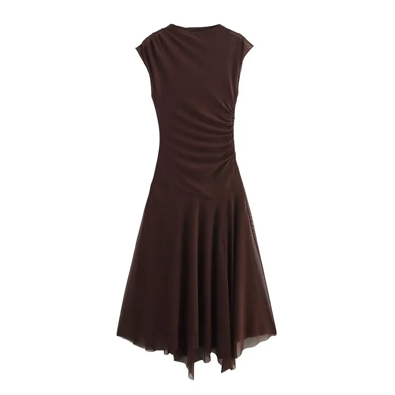 Spring 2025 New Arrival Women's Midi Dr Silk Georgette Stand Collar Svel Gown Commute Sle Spring Summer Faion