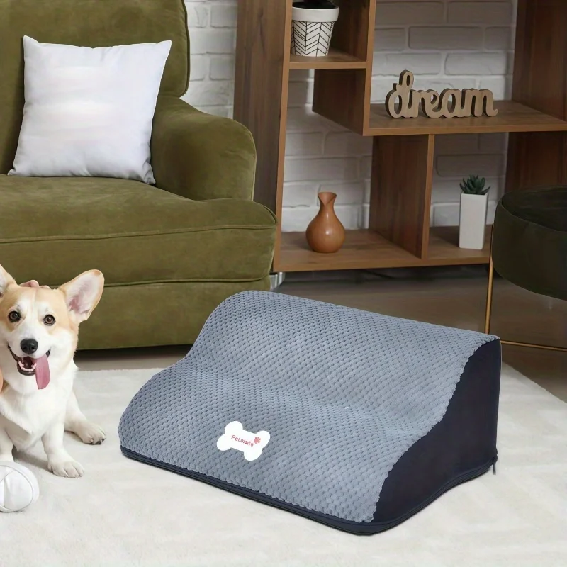 Two-Tiered Pet Stairs with a Soft Surface That Prevents Slipping | Ideal for Small Dogs to Easily Access Sofas And Beds | Space-