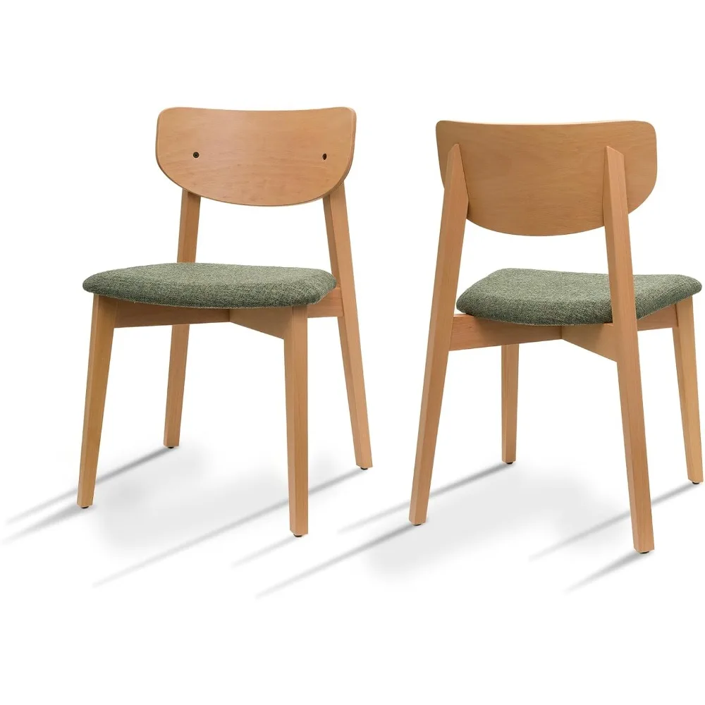 

Wooden Dining Chairs Set of 2 Mid Century Upholstered Modern Kitchen Table Chairs for Room Furniture with Durable Premium