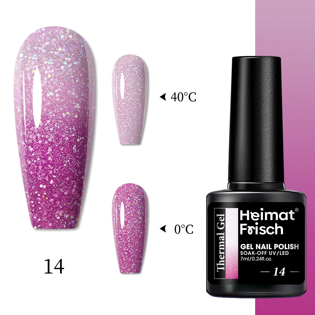 طلاء أظافر جل حساس للحرارة متغير اللون 7 مل، رقع أظافر جل قابلة للإزالة بثلاث طبقات متغيرة الألوان