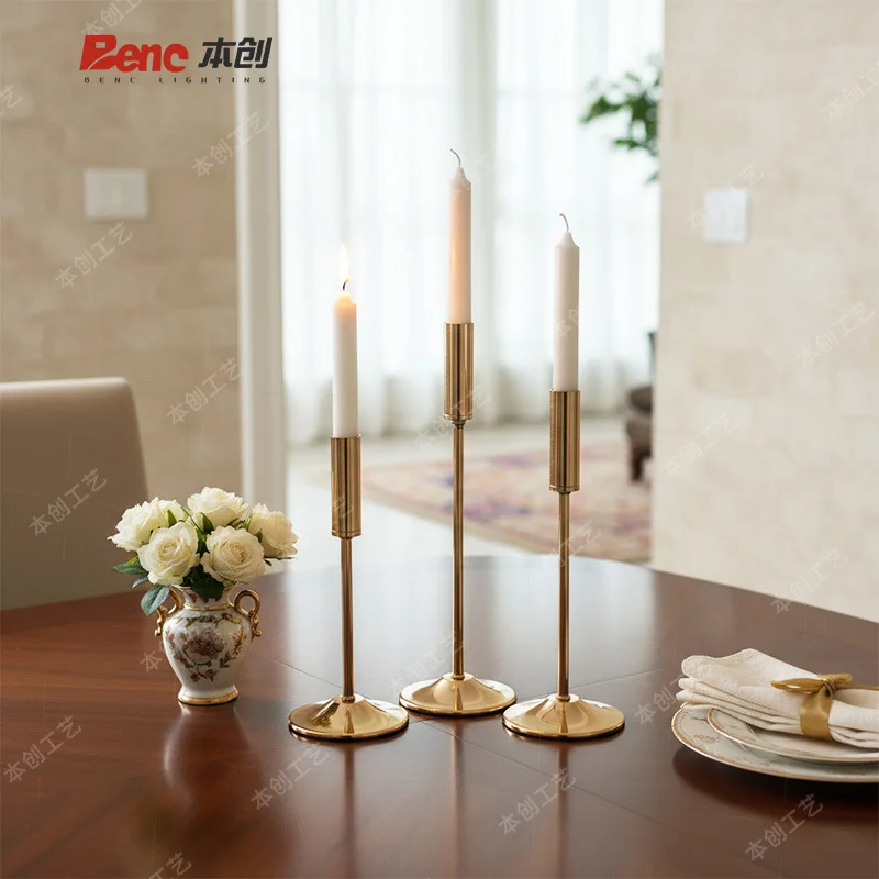YFY  metal candlestick wedding decoration light luxury candle holder christmas home living room desktop ornament