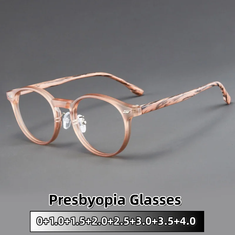 

2026 Retro Round-framed Reading Glasses with Ultra-lightweight and High-definition Anti Blue Light Eyeglasses 0 To +4.0