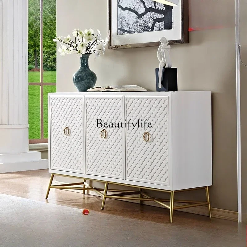 

yj32 L.Light luxury entrance is opposite the door, living room entry door shoe cabinet stainless steel storage side cabinet