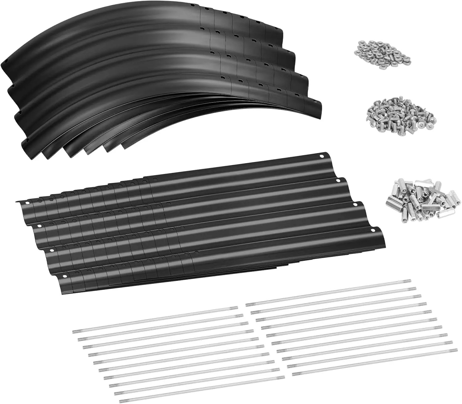 طقم سرير حديقة مرتفع مجلفن 8 × 2 × 1 قدم سعة 108 جالون صناديق حديقة مرتفعة خارجية بيضاوية معدنية أثار سرير حديقة للخضراوات #3