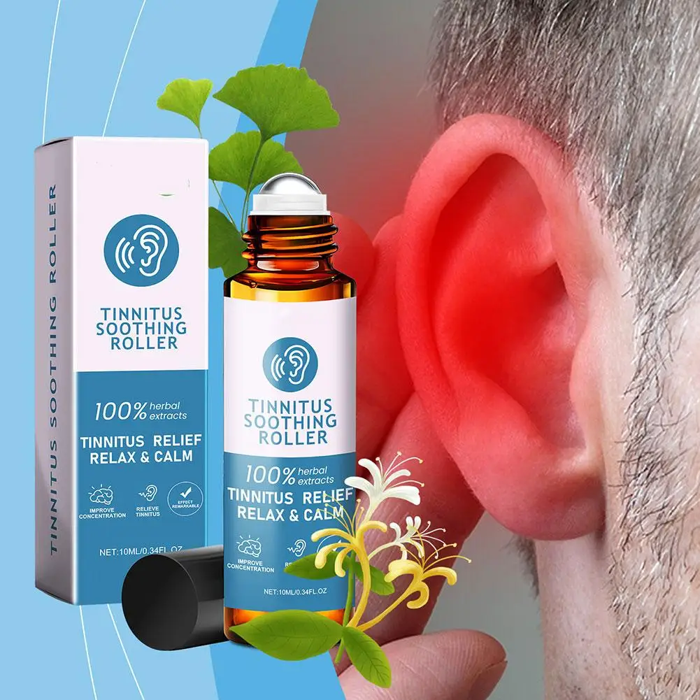 Tinnitus gotas para los oídos, rodillo para el dolor de oído, producto calmante auditivo, sordera, cuidado líquido para aliviar el dolor, 10ml, N0R6