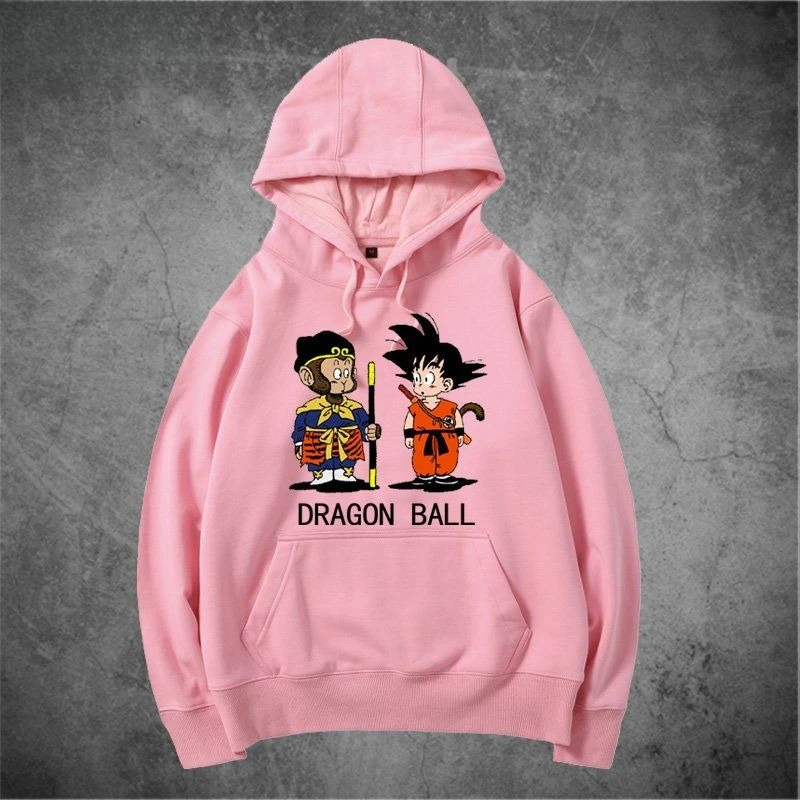 

Pink Anime Hoodie Martial Arts Duo with Golden Staff Tangsong Official Store Oversized Streetwear​​ kawaii