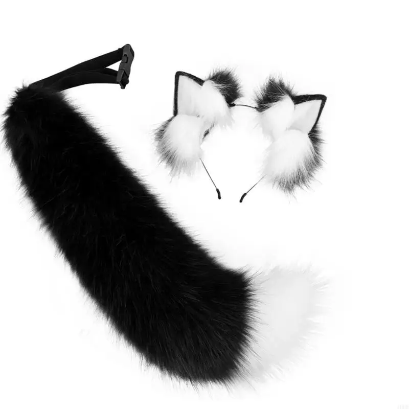 Handgemaakte pluche vossen oren hoofdbanden namaakbont staart voor Halloween cosplay feestkostuums accessoires voor kinderen en