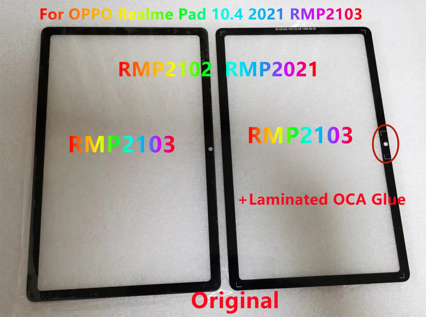 

Новая оригинальная сенсорная панель 10.4 дюйма для Realme Pad 10.4 RMP2103 RMP2102 RMP2021 2102 2103, переднее стекло + ламинированный OCA клей, протестировано