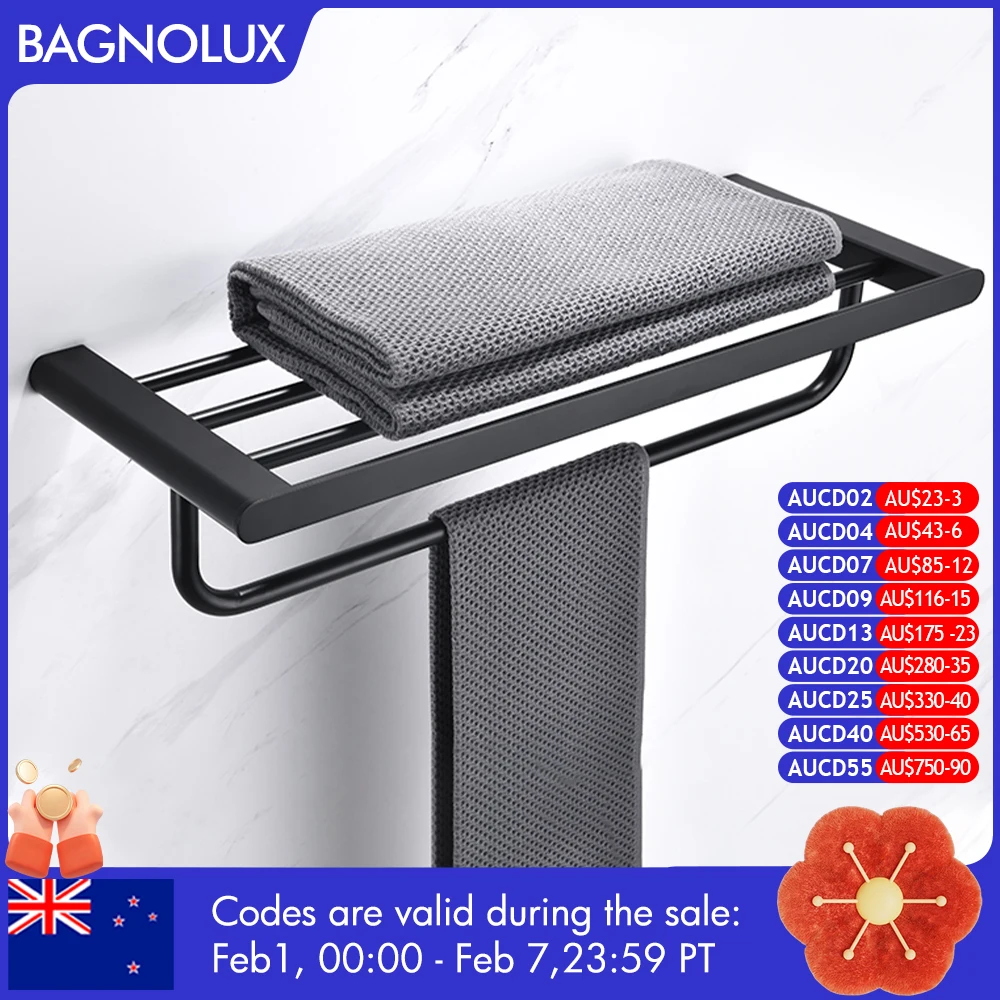 

Матовая черная стойка из нержавеющей стали для полотенец, халатов, одежды, двухслойная, аксессуары для кухни, ванной, туалета