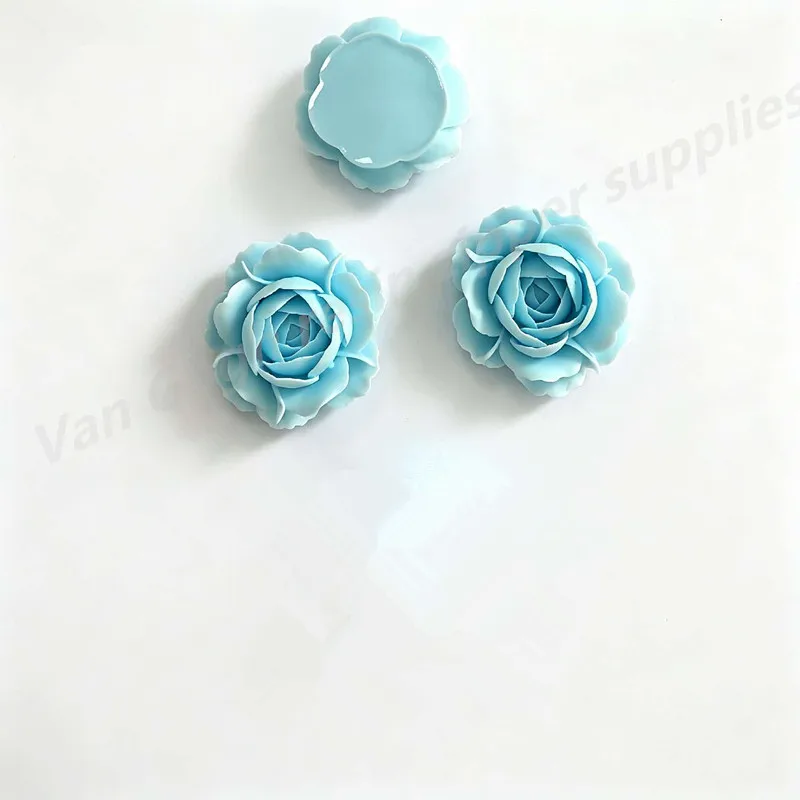 5 Stück Mix Neue Niedliche Harz-Blumen-Serie Flache Rückseite Scrapbooking DIY Schmuck Bastelzubehör Dekoration – Detail 6