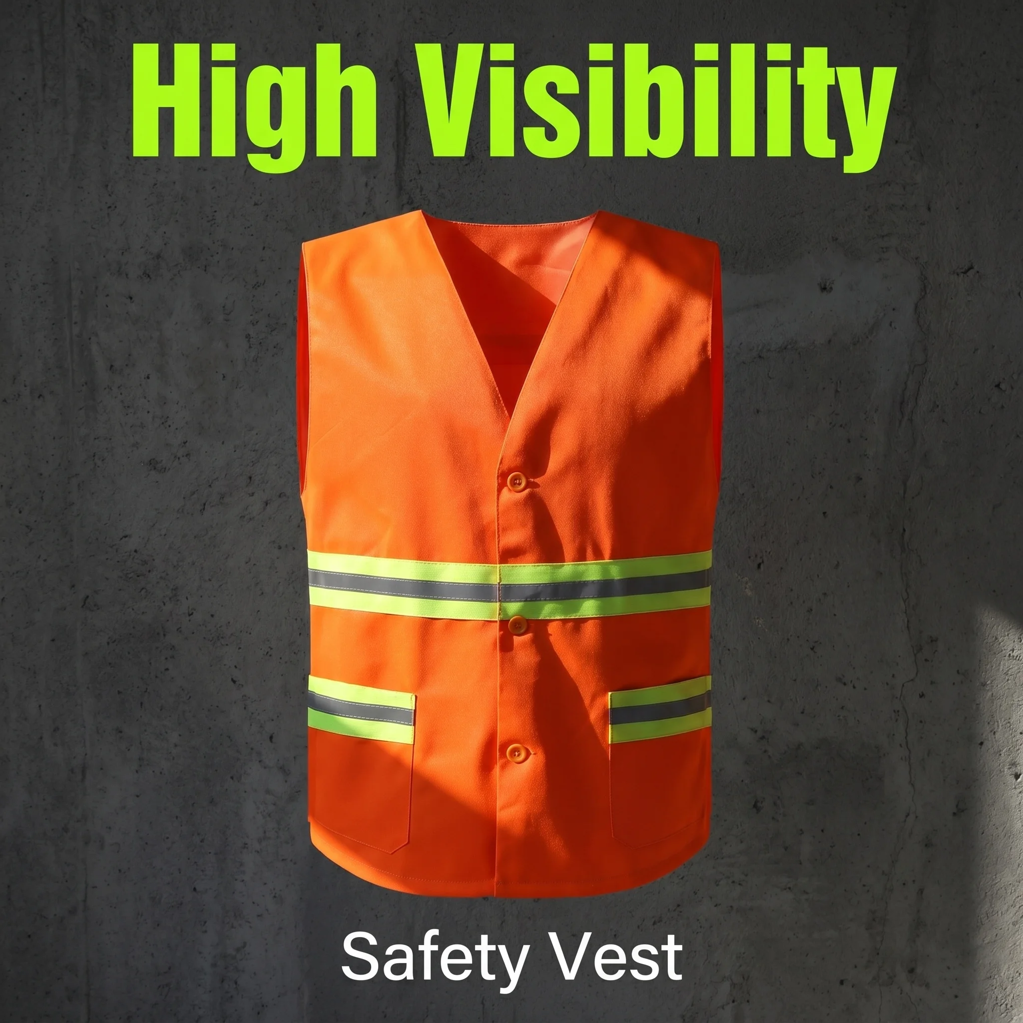 Orange Sanitation Reflective Safety Vest V Neck Sleeveless High Visibility Strips for Construction Gardening Traffic Worker