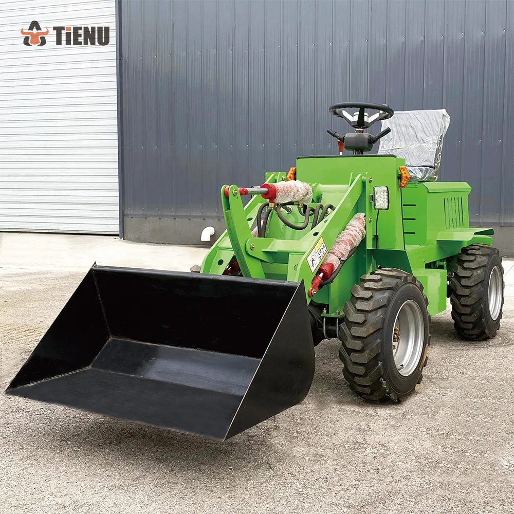 Factory Direct CE Certified 650kg 800kg Small Electric Micro Compact Mini Agriculture Wheeled Loader with Attachments
