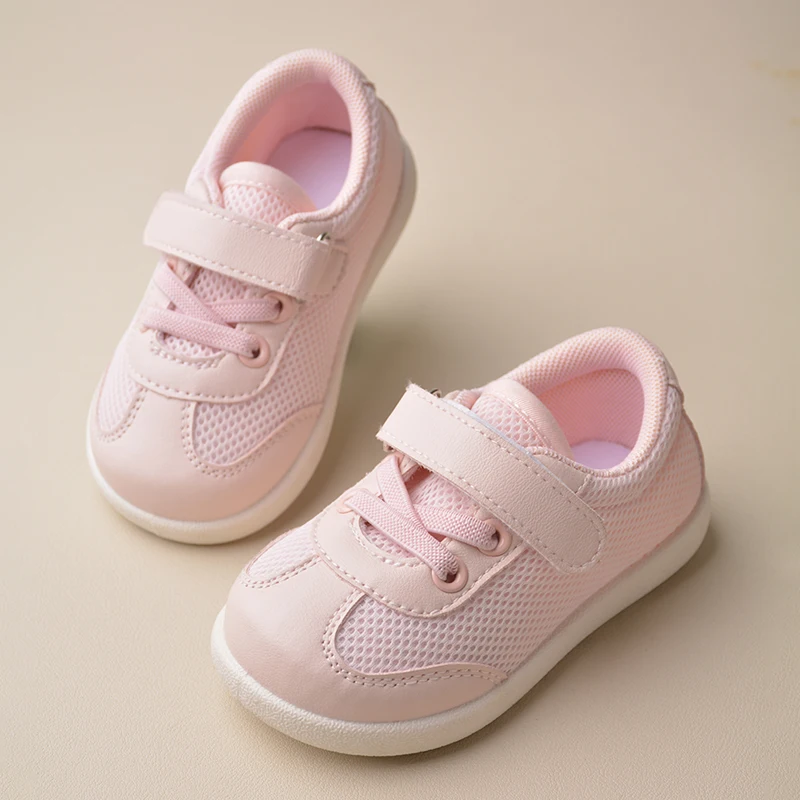 Girls Spring Fashion  Breathable Mesh Pink Purple Sneakers Cute Anti Slip Outdoor Light Weight Casual Sports Shoes EK9S48/EK9S60