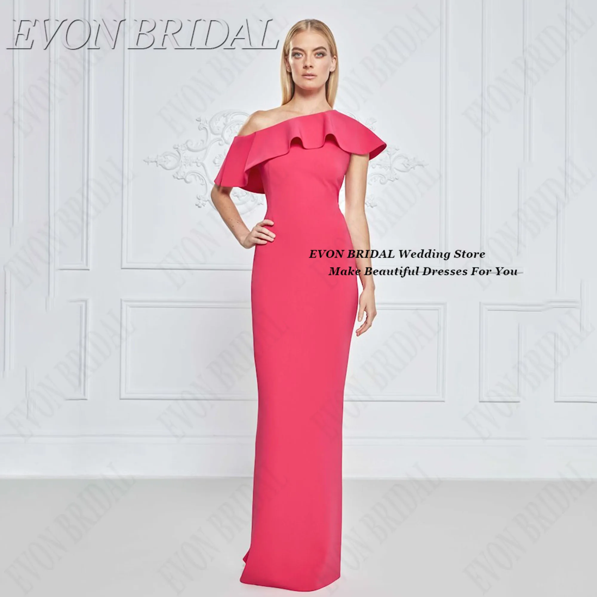 

EVON BRIDAL свадебное вечернее платье с наклонными плечами, классические вечерние платья со шлейфом, 2025 элегантные платья для вечеринок по индивидуальному заказу
