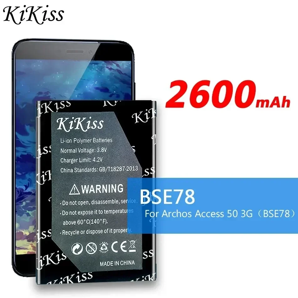 

Аккумулятор KiKiss BSE78 2600 мАч для Archos Access 50 Access50 3G AC50AS3G/AC50AS4G Bateria