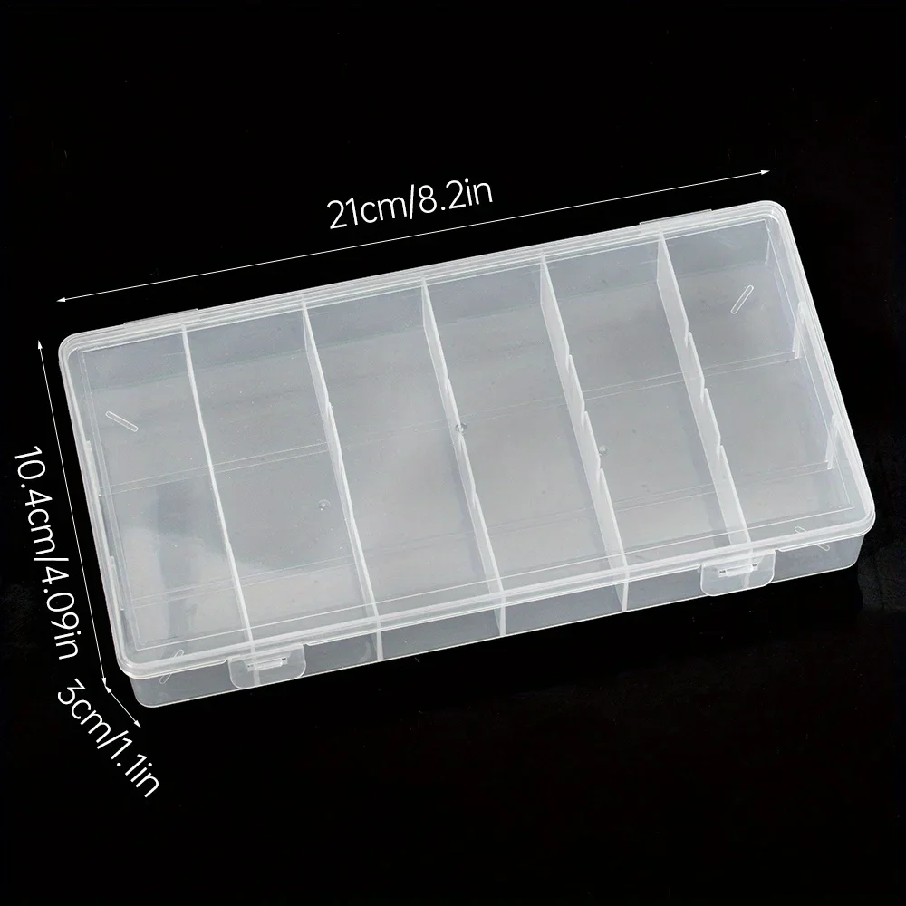1個の透明な6区画まつげエクステンション収納ボックス |   接着剤、ピンセット、ツール用のスナップ蓋付き耐久性のあるプラスチック製メイクアップオーガナイザー