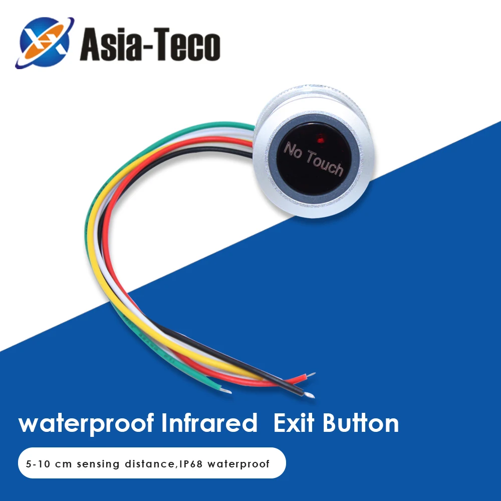 

No Touch Release button 304 Stainless Steel IP68 Waterproof Infrared Sensor Exit Button Switch for Access Control Door Opener