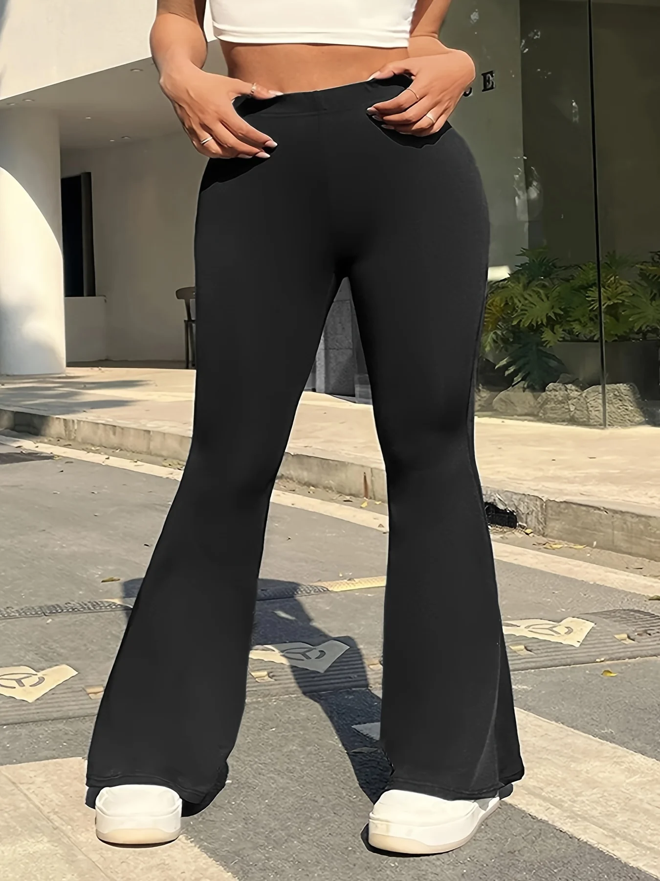 2024 summer new women's plus-size British street style fashion style pleated design flared pants