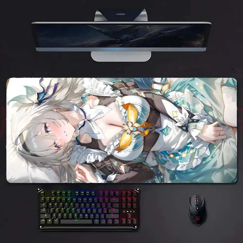 Cute Game Honkai Star Rail Firefly Mouse Pad Kawaii Anime Girl Desk Mat Pc Cabinet Keyboard Mats 900x400mm Xxl Large Mousepad