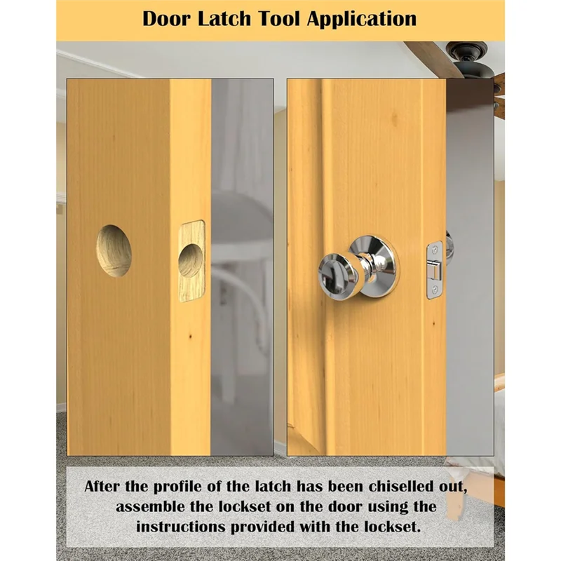 

CQMF-Door Latch Mortise Tool,Door Latch Installation Kit For 1-3/4In Or 1-3/8In Thick Wooden Door With Door Lock Hole Saw