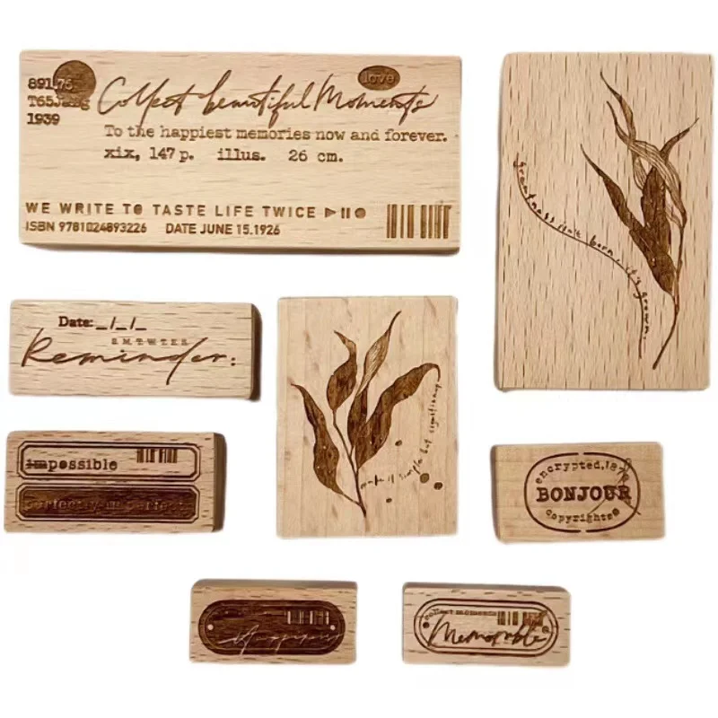 Vintage Memories Label Wooden Rubber Stamp for DIY Scrapbooking Photo Album Card Making