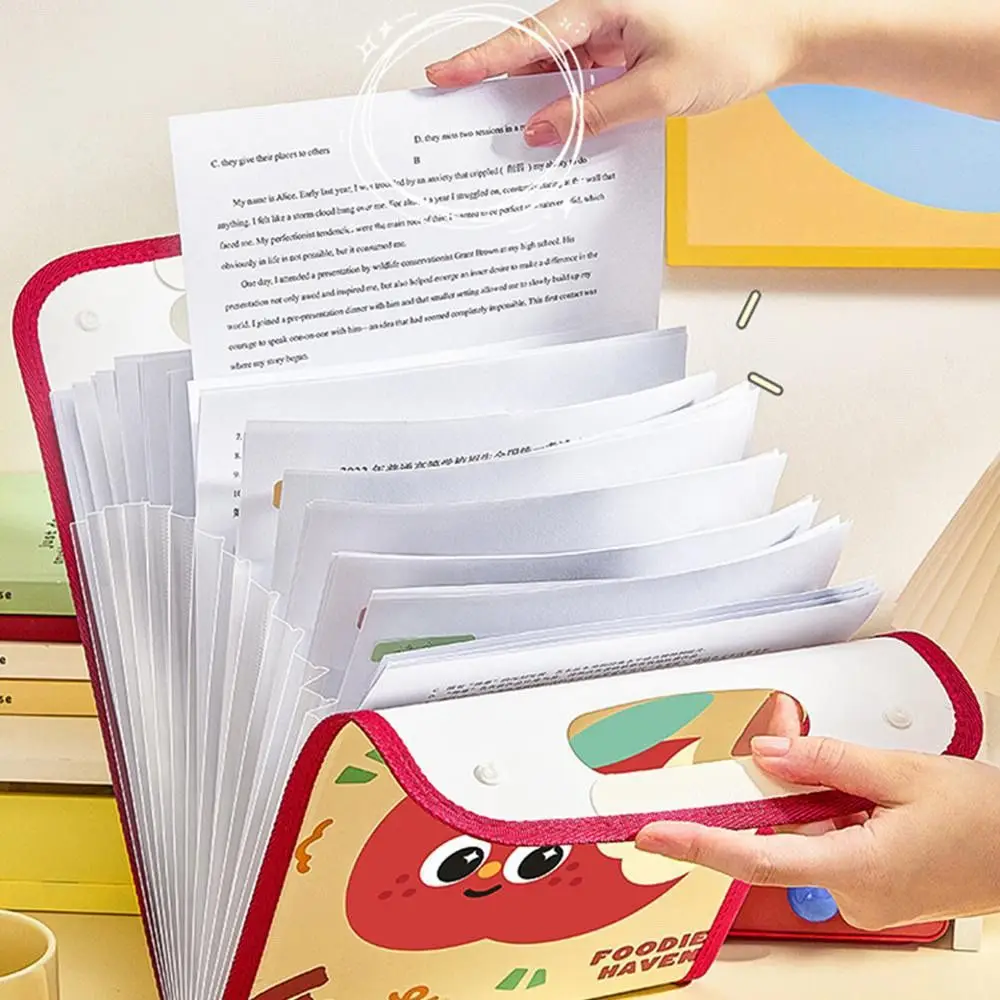 Gifts A4 Portable File Bag Multi-layer Large Capacity Vertical Accordion Bag Classification Test Paper Box