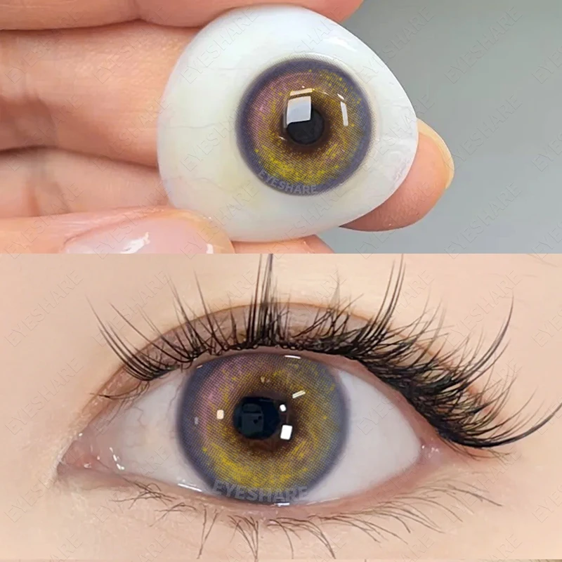 EYESHARE Natural Brown Color Contact Lenses for Eyes 1Pair Colored Lenses Beautiful Pupil Makeup Yearly Use Eye Colored Contacts