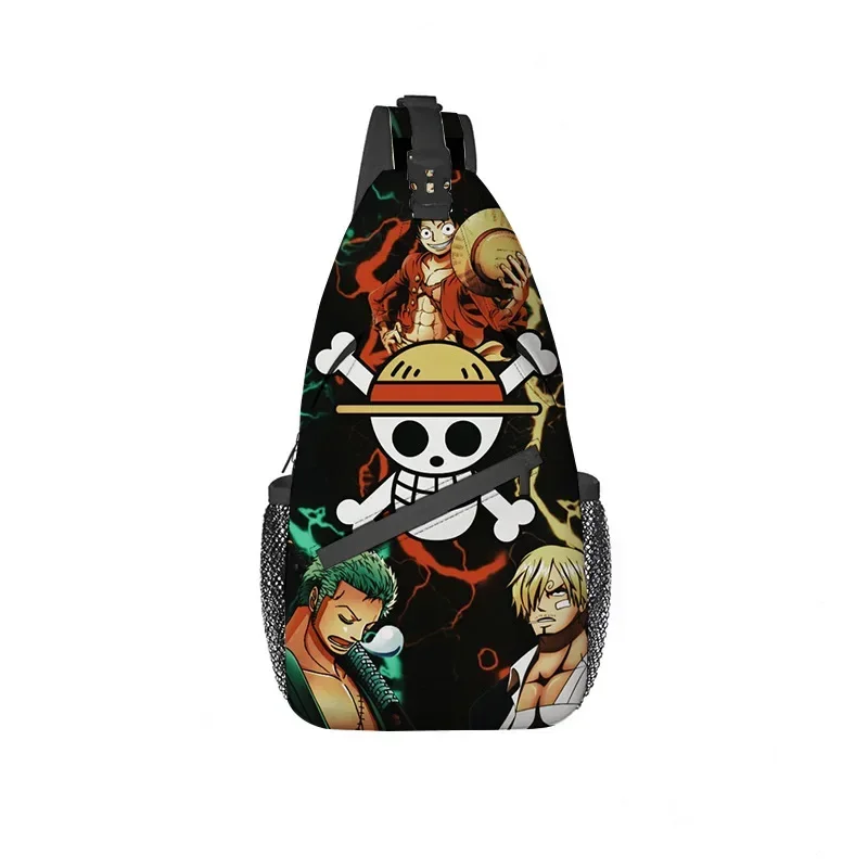 Anime One Piece Luffy Crossbody Sling Backpack Men Printing Custom Shoulder Chest Bags Traveling Daypack Multifunctional Bag