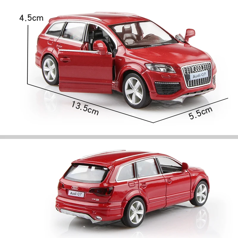 Audi Q7-Coche de aleación de lujo para niños, vehículo de simulación exquisito fundido a presión, modelo A12, 1:36