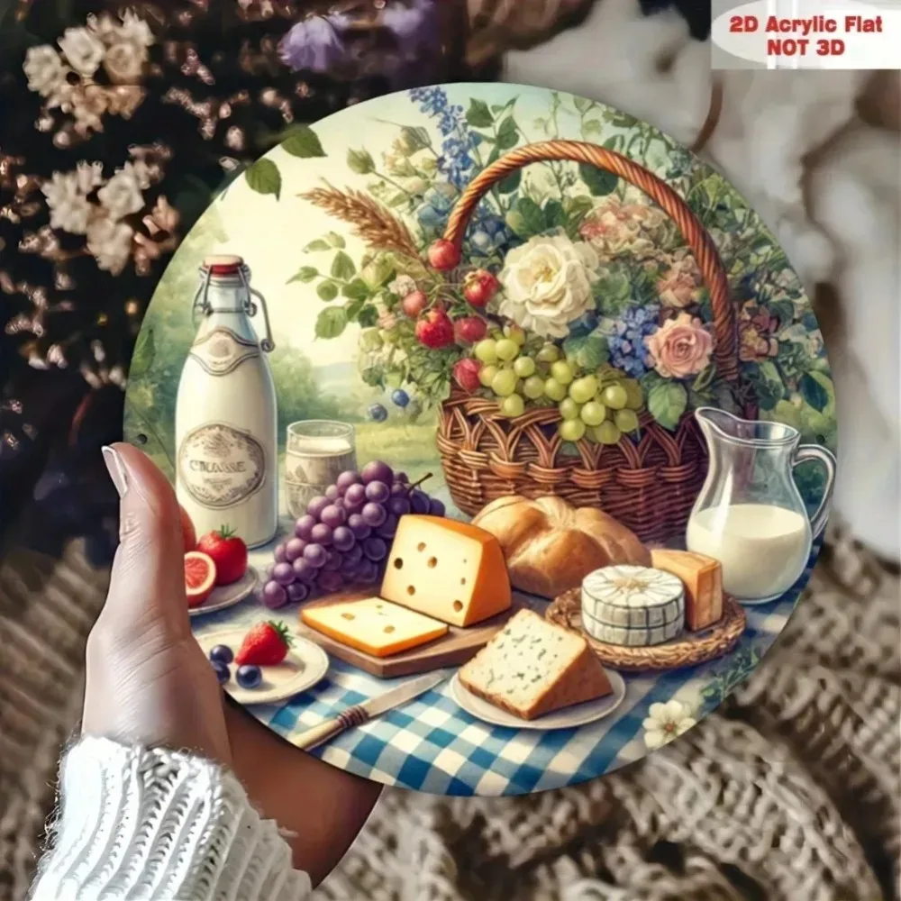 قطعة واحدة من جدارية غرفة النوم على الطراز المحلي - تصميم سلة الطعام والنبيذ |   فكرة لتزيين غرفة النوم والهدايا