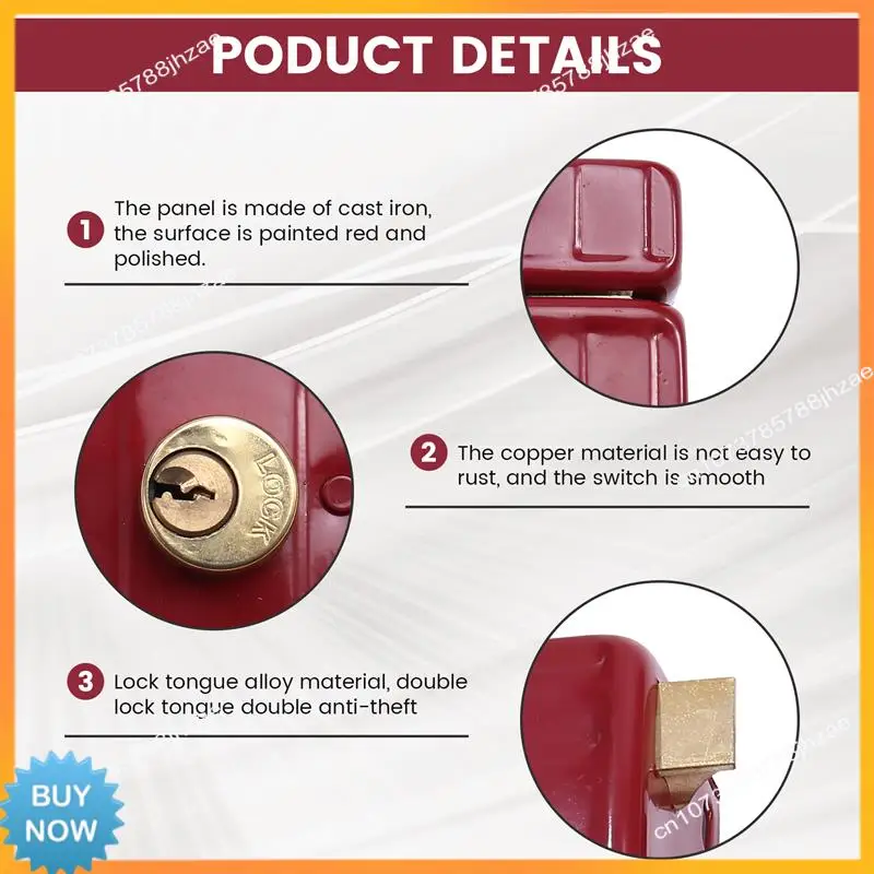 A10R เหล็กหล่อ Anti-Theft ล็อคประตูด้านนอกหลายประกันความปลอดภัยในครัวเรือนในร่มหอพักพร้อมกุญแจไม้ประตูล็อค