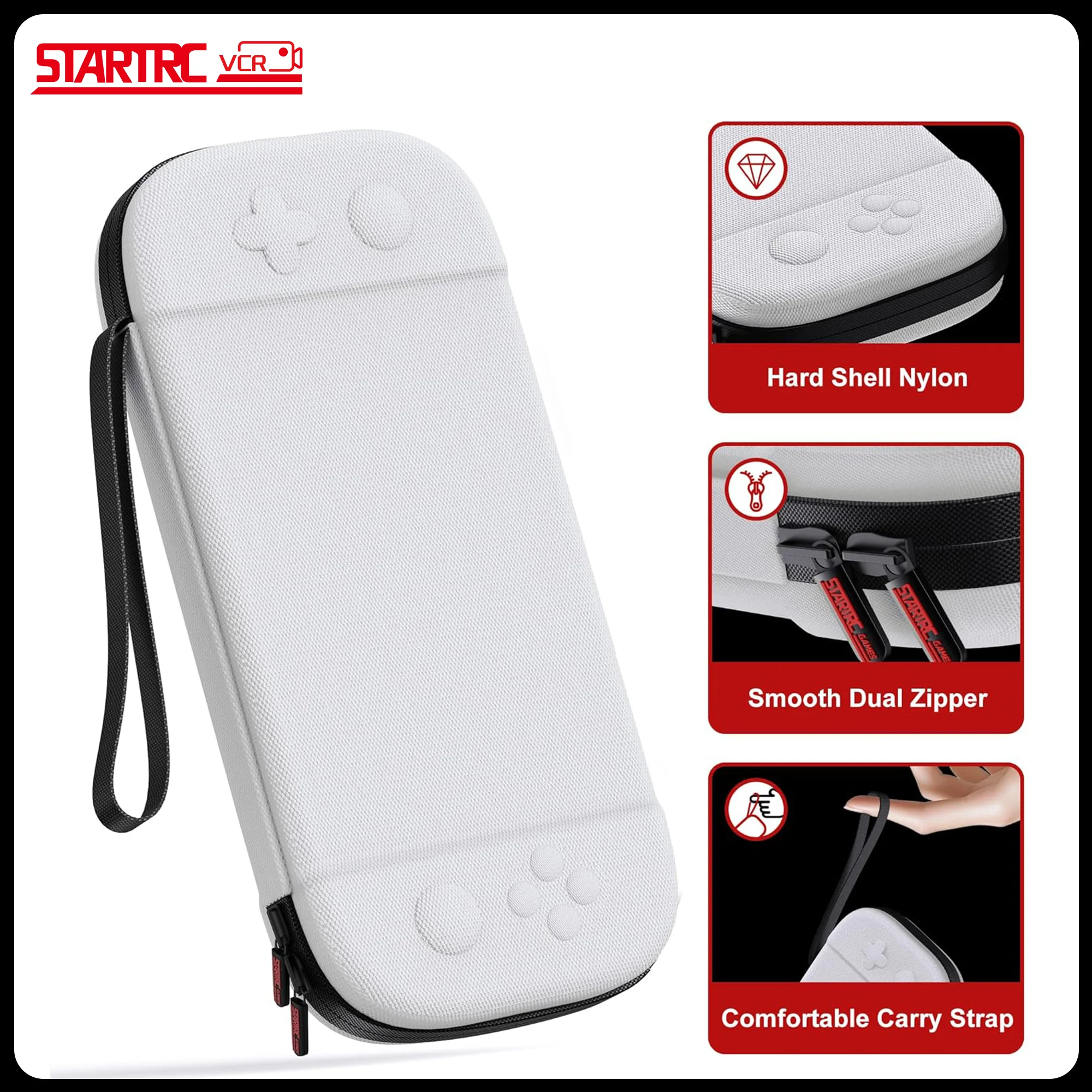 

Slim Carrying Case for Nintendo Switch 2 Hard Shell Travel Case with 12 Game Card Slots Carry Bag for Switch 2 Console White