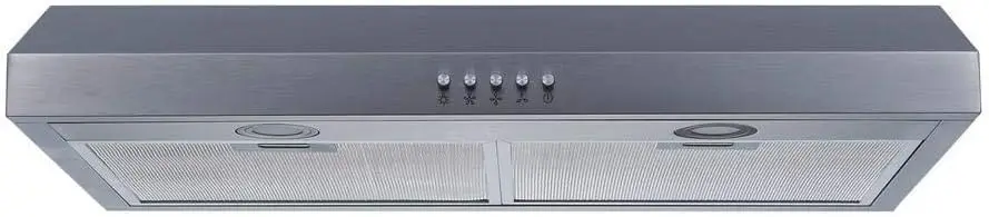 

30 дюймов. Трансформируемая вытяжка под шкафом из нержавеющей стали с сетчатыми фильтрами и кнопкой управления