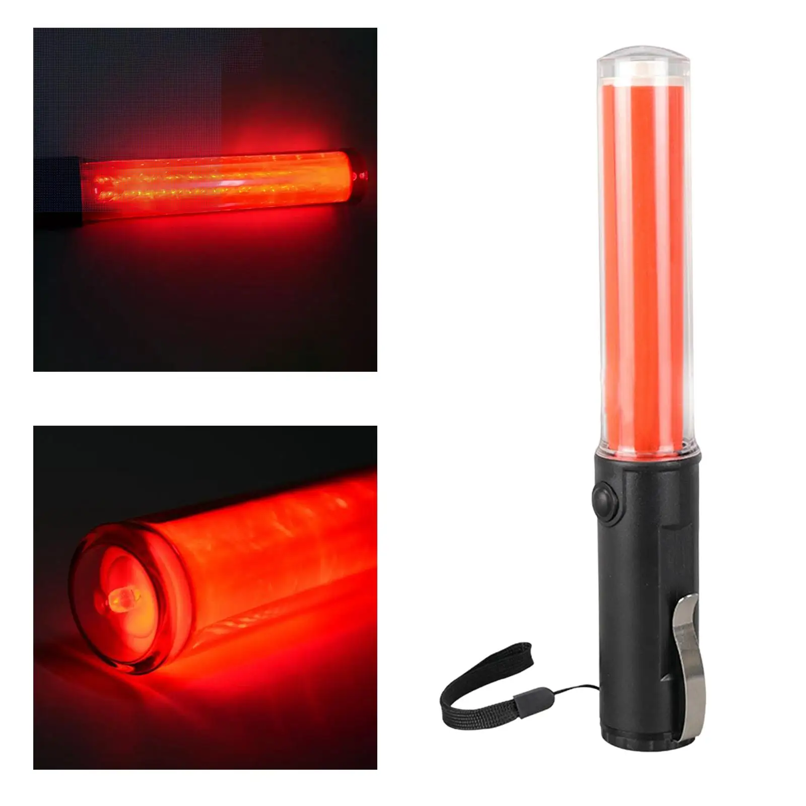 Varita de tráfico de señal de 10 pulgadas y diseño de Clip lateral, bastón de Control de tráfico, varita de luz de seguridad para estacionamiento