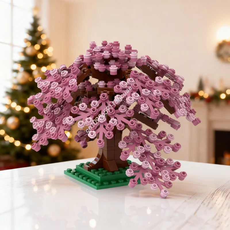 

468 шт. MOC модель дерева Сакура, строительные блоки, архитектура, сделай сам, креативная идея, образовательные игрушки, кирпич, детский рождественский подарок на день рождения