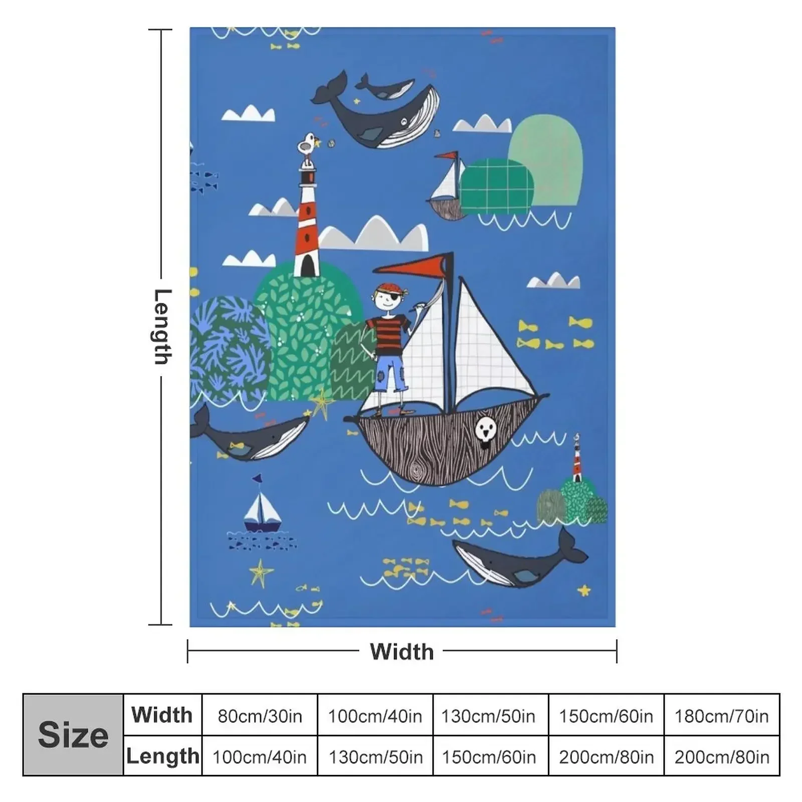 Pirates Ahoy Blue Throw Blanket Luxury Throw Luxury Decorative Throw manga Blankets