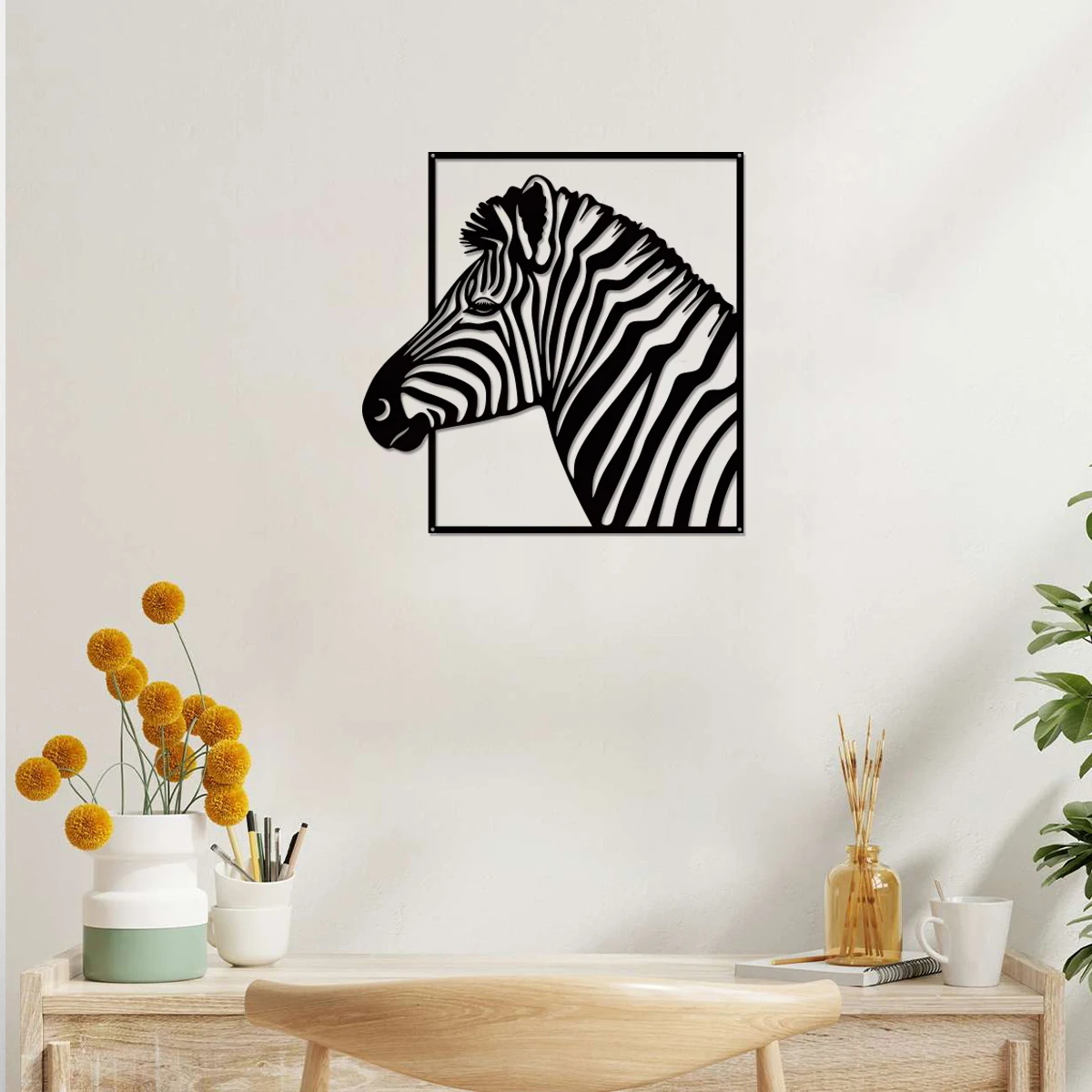 1pcZebra Wanddeko, Metal Wall Art, Metall Wanddeko, minimalistisches Design, Wohnzimmer Wandkunst, Buro Wandbehang, Wandschild