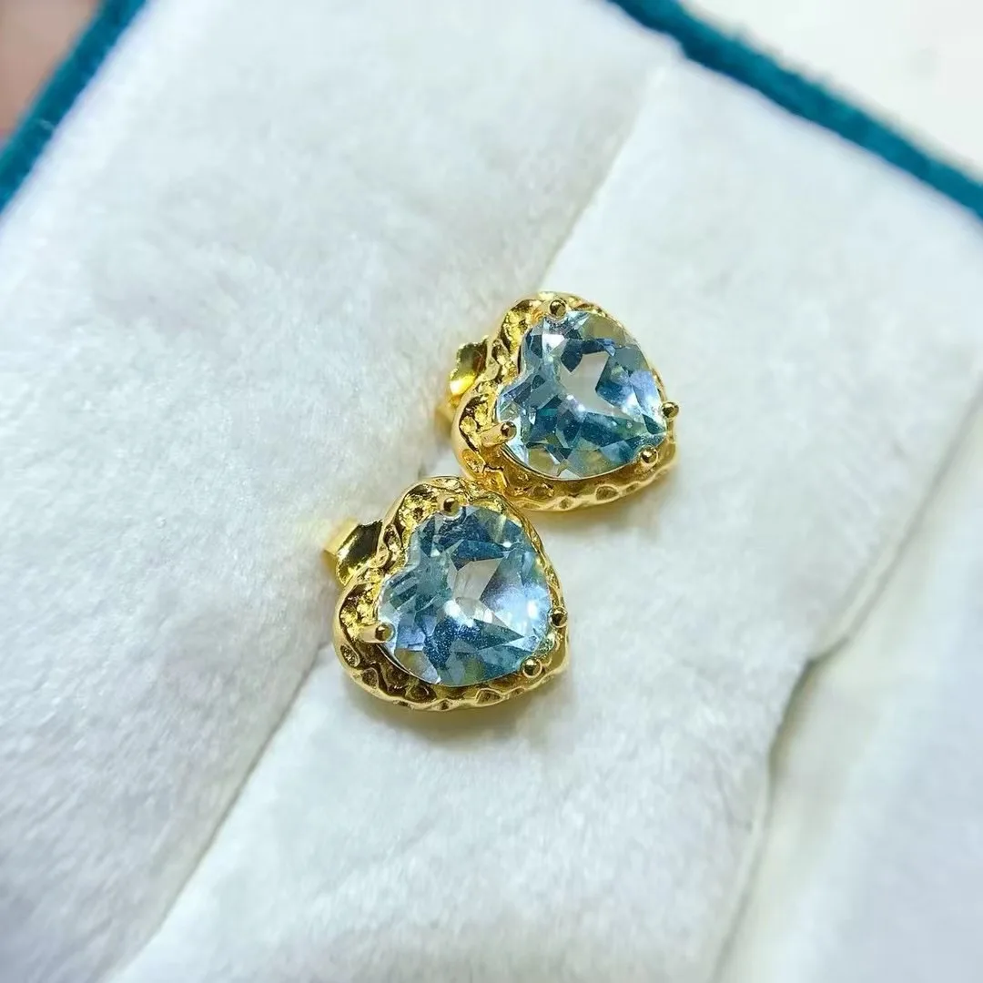 KJJEAXCMY – boucles d'oreilles haut de gamme pour femmes, topaze naturelle, argent S925 avec galvanoplastie, haute clarté, brillant complet
