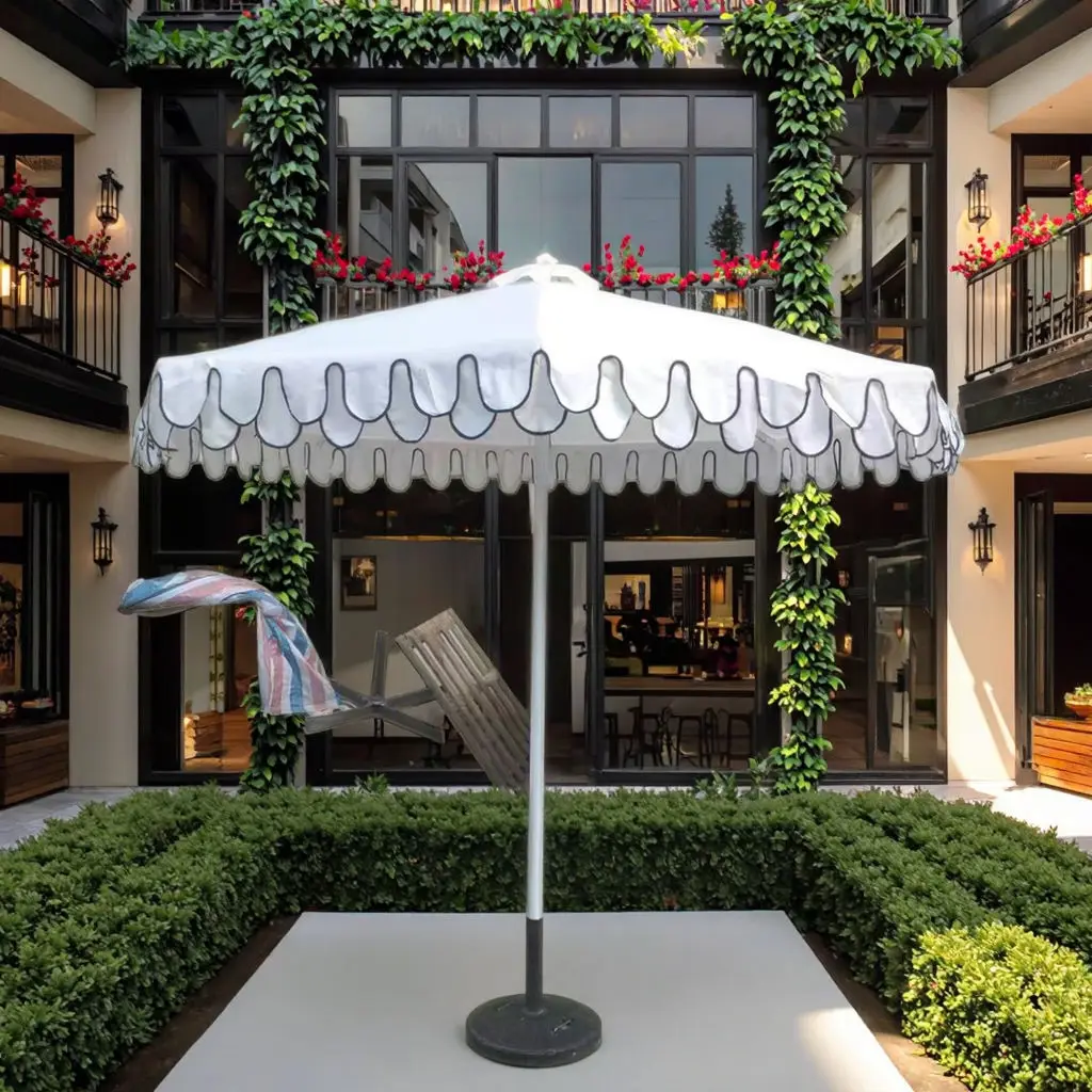 Parasol Umbrella 4m X 4m Waterproof Outdoor Decorative Car Port Beach Garden Chinese Luxury Umbrella for Gym & Hotel Use