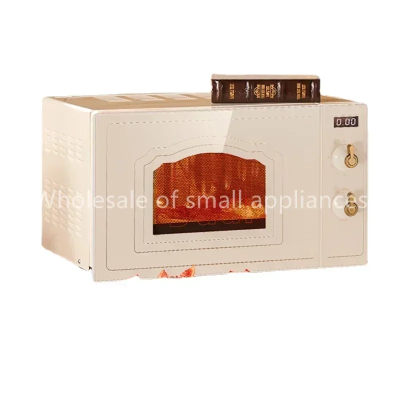 Light Wave Oven, Retro Microwave Oven Household Mini Light Wave  Flat Stainless Steel 220V  Microondas