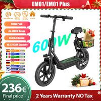 NEW Upgrate AOVOPRO 35KM/H Electric Scooter EM01/EM01 PLUS 500W 45-100KM Max Range Folding Electric Kick Scooter with 14\