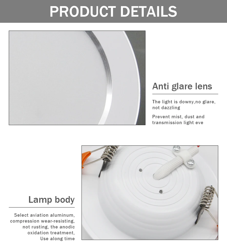 LED Downlight Recessed Teto Lâmpada, Sem Driver, Spotlight, Iluminação Interior, Sala de estar, Quarto, 3W, 5W, 7W, 9W, 12W, AC 220V