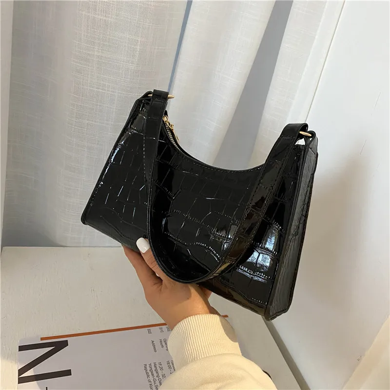 Moda requintado saco de compras retro casual feminino totes sacos de ombro feminino couro cor sólida corrente bolsa para mulher 2022