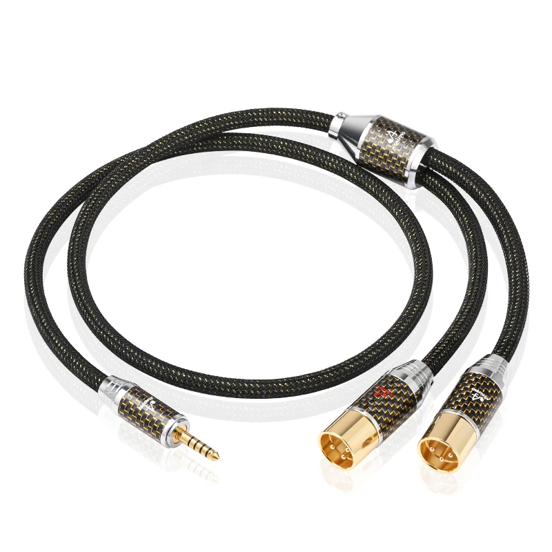 ATAUDIO HiFi 4,4 mm auf 2XLR Audiokabel Hi-End OCC vergoldetes symmetrisches 4,4 mm auf 2XLR Stecker/Buchse Kabel für Verstärker-Player 3