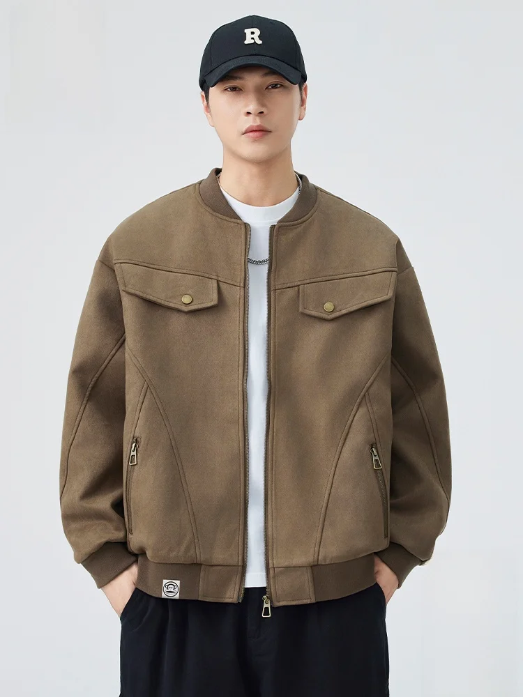 

Мужская повседневная куртка Paul Frank Monkey с воротником-стойкой, свободного кроя, универсальная, осенняя верхняя одежда из полиэфирного волокна, с длинными рукавами, на молнии