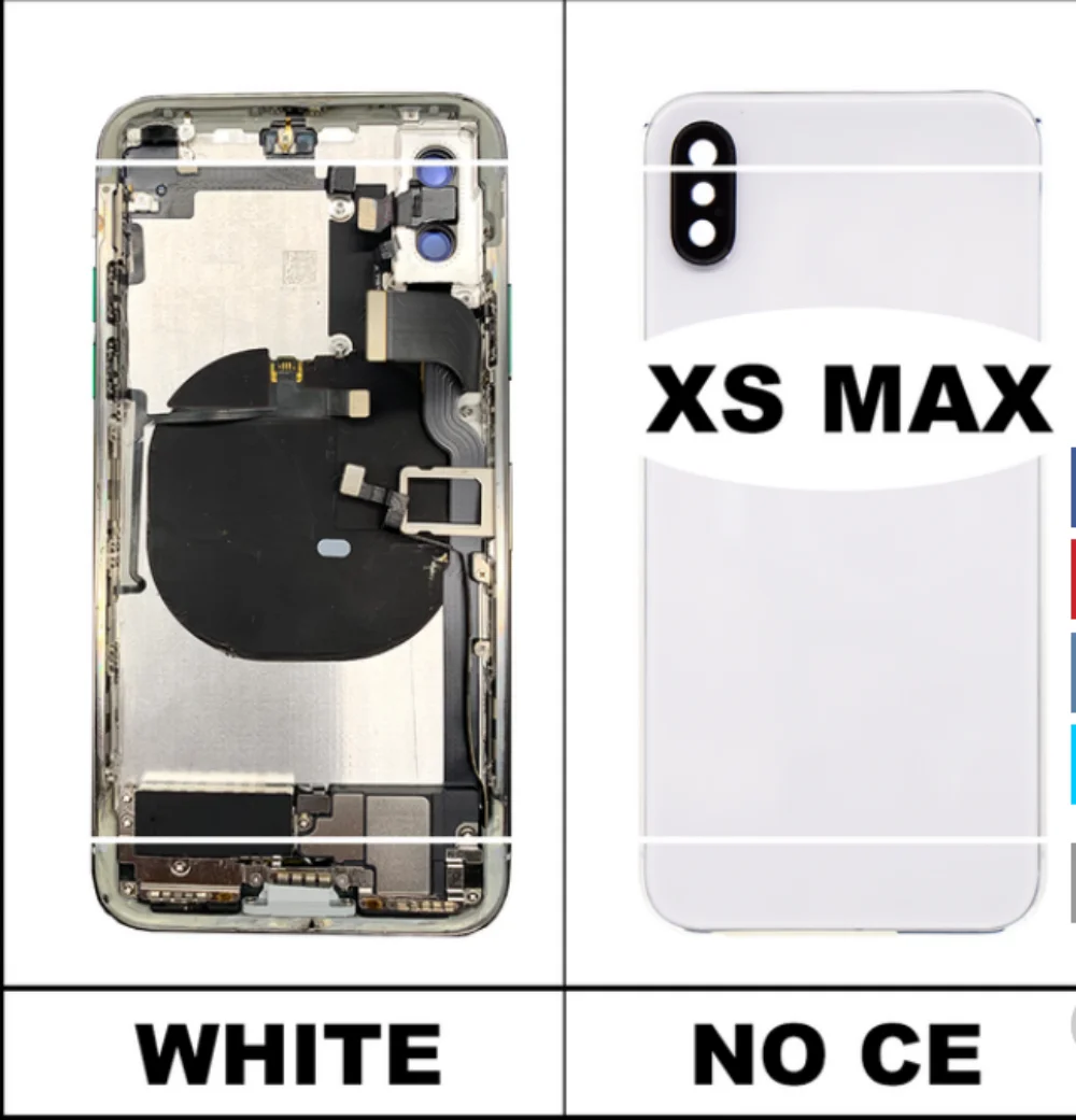 Housing For iPhone XS Xsmax Back Cover Middle Case SIM Card Tray side key Assembly soft cable installation xr Battery Chassis